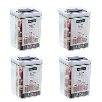 4PK Lemon and Lime Crystal Ribbed Food Storage Container 1.9L/18cm Assorted