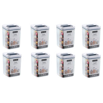 8PK Lemon and Lime Crystal Ribbed Food Storage Container 1.9L/18cm Assorted