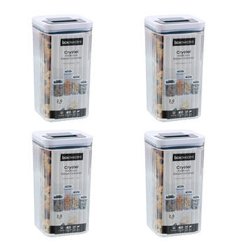 4PK Lemon and Lime Crystal Ribbed Food Storage Container 2.6L/24cm Assorted