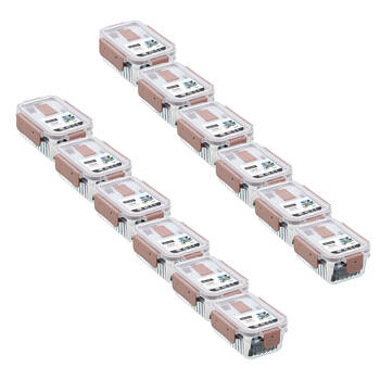 12PK Lemon and Lime Crystal Ribbed Food Storage Container 360mL/6cm Assorted