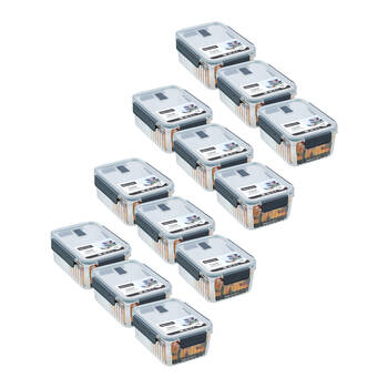 12PK Lemon and Lime Crystal Ribbed Food Storage Container 1.7L/8.7cm Assorted