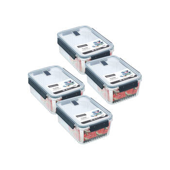 4PK Lemon and Lime Crystal Ribbed Food Storage Container 3.1L/10cm Assorted