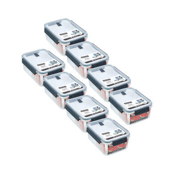 8PK Lemon and Lime Crystal Ribbed Food Storage Container 3.1L/10cm Assorted