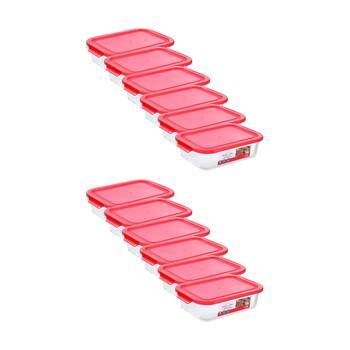 12PK Lemon and Lime Yorkshire Glass Rectangle Quick Seal Container 1.5L