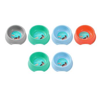 6PK Paws And Claws Pet Essentials Anti Slip Bowl 260mL/15cm Assorted