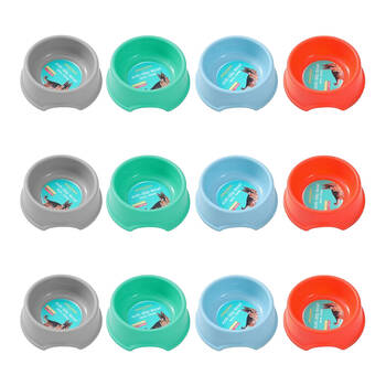 12PK Paws And Claws Pet Essentials Anti Slip Bowl 550mL/18cm Assorted