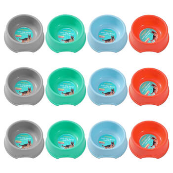 12PK Paws And Claws Pet Essentials Anti Slip Bowl 800mL/20cm Assorted