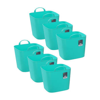 6PK Boxsweden Mini Flexible Storage Organiser Square Tub/Box 16L/34x30cm Assorted