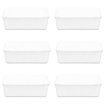 6PK Boxsweden Discrete Durable Storage Basket Ribbed with Lid 7.5L Assorted