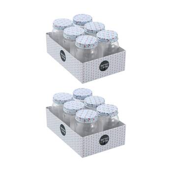 2x 6pc Lemon and Lime Roma Cherry Stripe Deco Conserve Jar 500ml Food Safe
