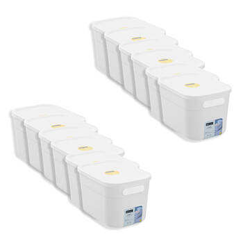 12PK Boxsweden Stackable Durable Storage Container with Lid 24.5cm 5L