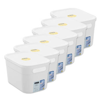 6PK Boxsweden Stackable Durable Storage Container with Lid 24.5cm 5L