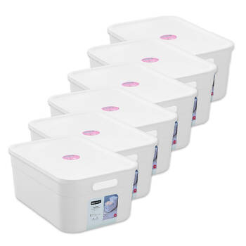 6PK Boxsweden Stackable Durable Storage Container with Lid 35.5cm 11.5L