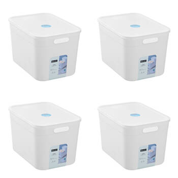 4PK Boxsweden Stackable Durable Storage Container with Lid 35.5cm 16.5L