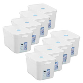 8PK Boxsweden Stackable Durable Storage Container with Lid 35.5cm 16.5L