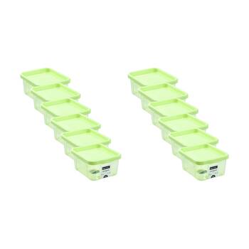 12PK Boxsweden Click Storage Box 2.3L Secure Lock Lid Home Organisation Assorted