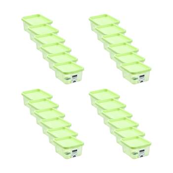 24PK Boxsweden Click Storage Box 2.3L Secure Lock Lid Home Organisation Assorted