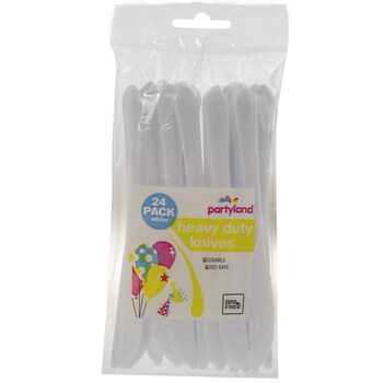 Lemon And Lime 24Pc Reusable Heavy Duty Knives Whites