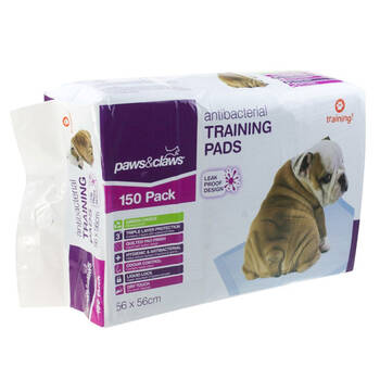 150pc Paws & Claws Antibacterial Training Pads