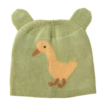 Barnyard Buddies Knit Beanie 100% Cotton Green