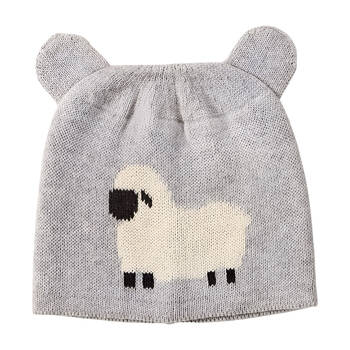 Jiggle & Giggle Little Meadows Knit Beanie 100% Cotton Grey