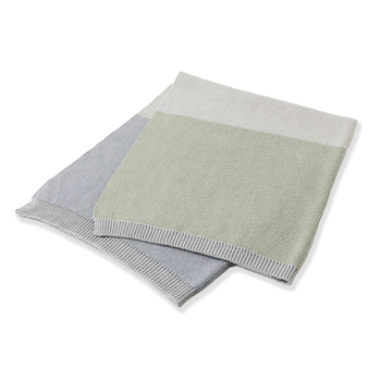 Jiggle & Giggle Spectacular Block Stripe Baby Blanket - Denim/Sage