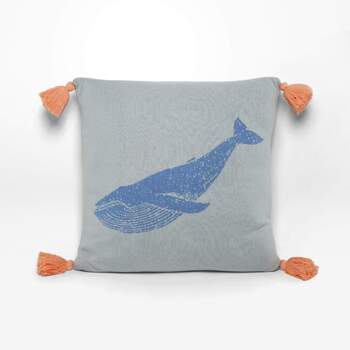 Rayell Kids Cushion Whale Sky Blue 45x45cm Home Decor