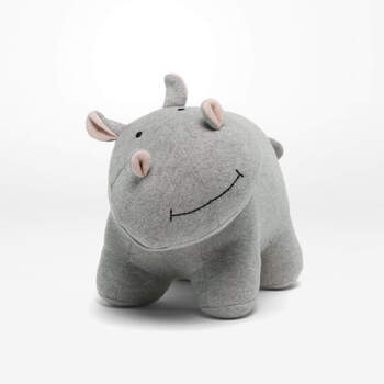 Rayell Kids Shaped Cushion Hippo Grey 32x17cm Home Decor