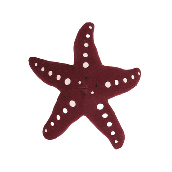 Rayell Kids Cotton 28x28cm Starfish Shaped Cushion - Burgundy