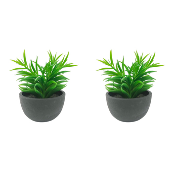 2x Urban Potted 17cm Succulent Artificial Plant - Green