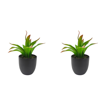 2x Urban Agave 20cm Succulent Artificial Potted Plant - Green
