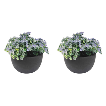 2x Urban Silver Falls Dichondra 13cm Artificial Potted Plant - Green