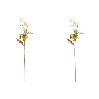 2x Urban 60cm Artificial Chrysanthemum Stem - White/Green