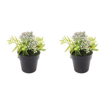 2x Urban 17cm Mini Berry Bush Artificial Plant - Lilac