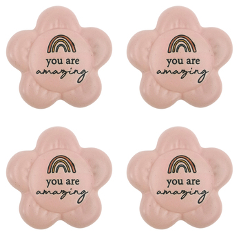 4PK Urban You are Amazing Daisy Stone Pink 8cm Gift Keepsake Present