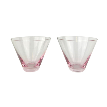 2pc Urban 9cm Cocktail Glass Stemless Drinking Cup - Pink