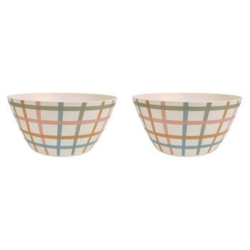 2x Urban Maldon Check 25cm Salad Bowl Kitchen Dinnerware