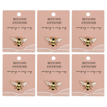 6PK Urban Bee Memento Pin Yellow 2cm Display Decorative Keepsake