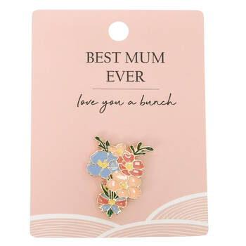 Urban Best Mum Memento Pin Decorative Keepsake Blue 2cm