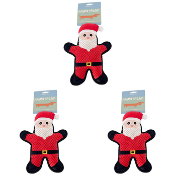 3PK Urban Santa Squeaker Red 24cm Dog/Pet Durable Play Toy