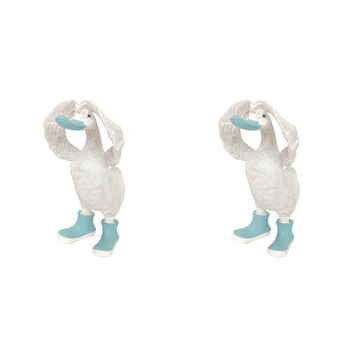 2PK Urban Hiding Duck in Boots Ornament Blue 22cm Decorative Decor