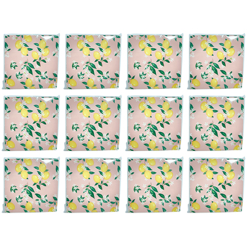 12x 20pc Urban Lemon Delicious Napkins Pink 33x33cm Kitchen Decor Tableware