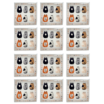 24x 20pc Urban Cat Napkins Grey 33x33cm Kitchen Decor Tableware