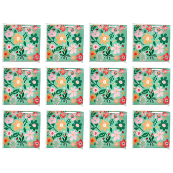 12x 20pc Urban Dahlia Floral Napkins Green 33x33cm Kitchen Decor Tableware