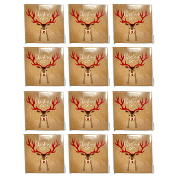 24x 20pc Urban Reindeer Napkins Brown Red 33x33cm Kitchen Decor Tableware