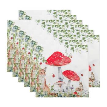 12x 20pc Urban Enchanted Garden Paper Napkins Paper Towel Red 33x33cm