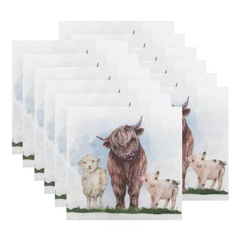12x 20pc Urban Highland Friends Paper Napkins Brown 33x33cm