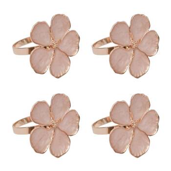 4x Urban Flower Napkin Ring Kitchen Table Organiser Pink 