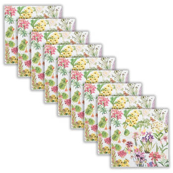 9x 20pc Urban Botanicals Paper Napkins Serviette Set 33x33cm Blue