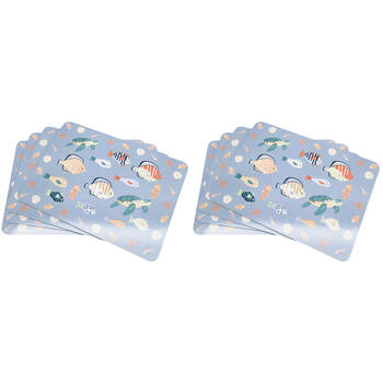 2x 4pc Urban Reef Animals Cork Wooden Table Placemats 28x38cm Blue